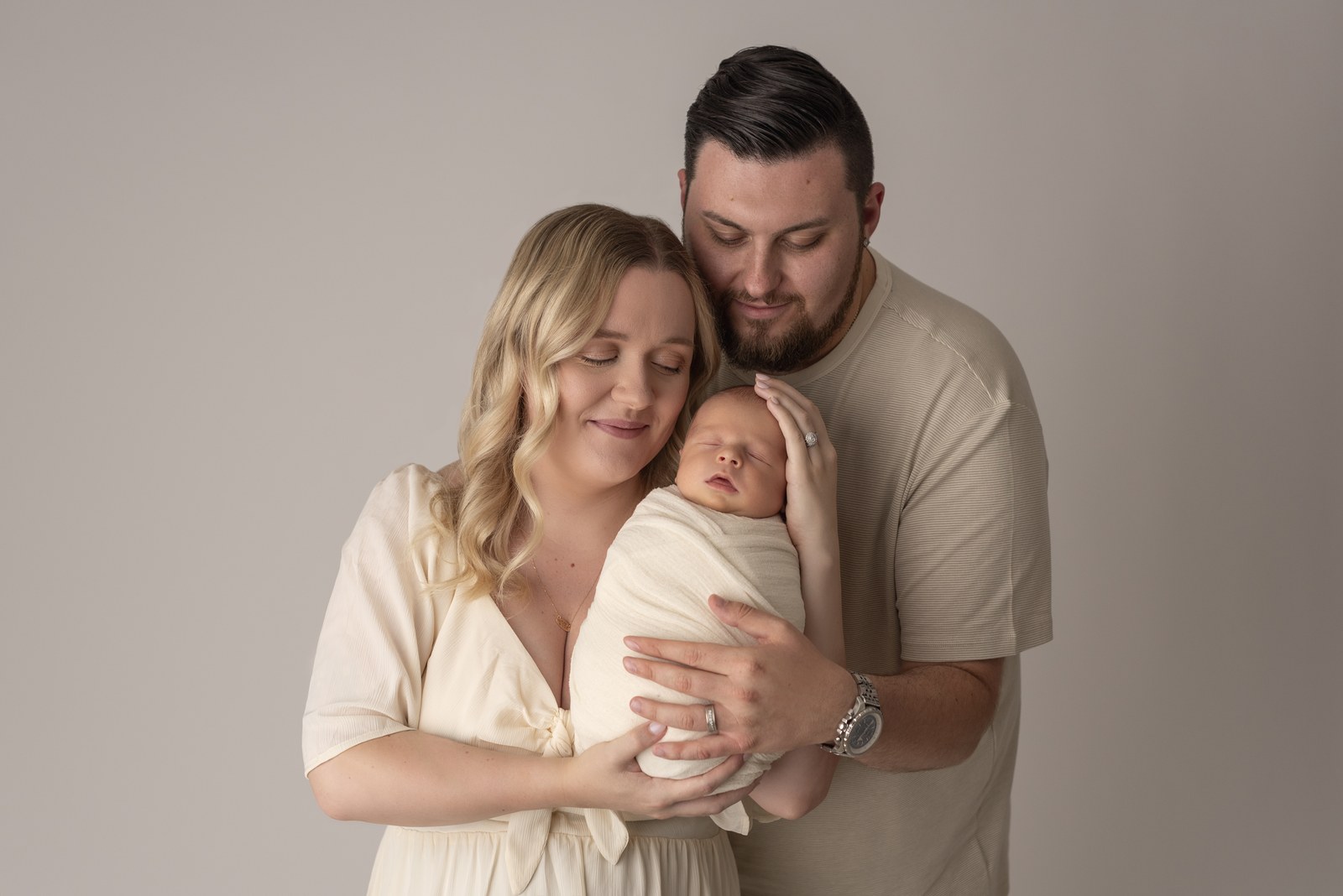 Newborn swaddled cream Baltimore